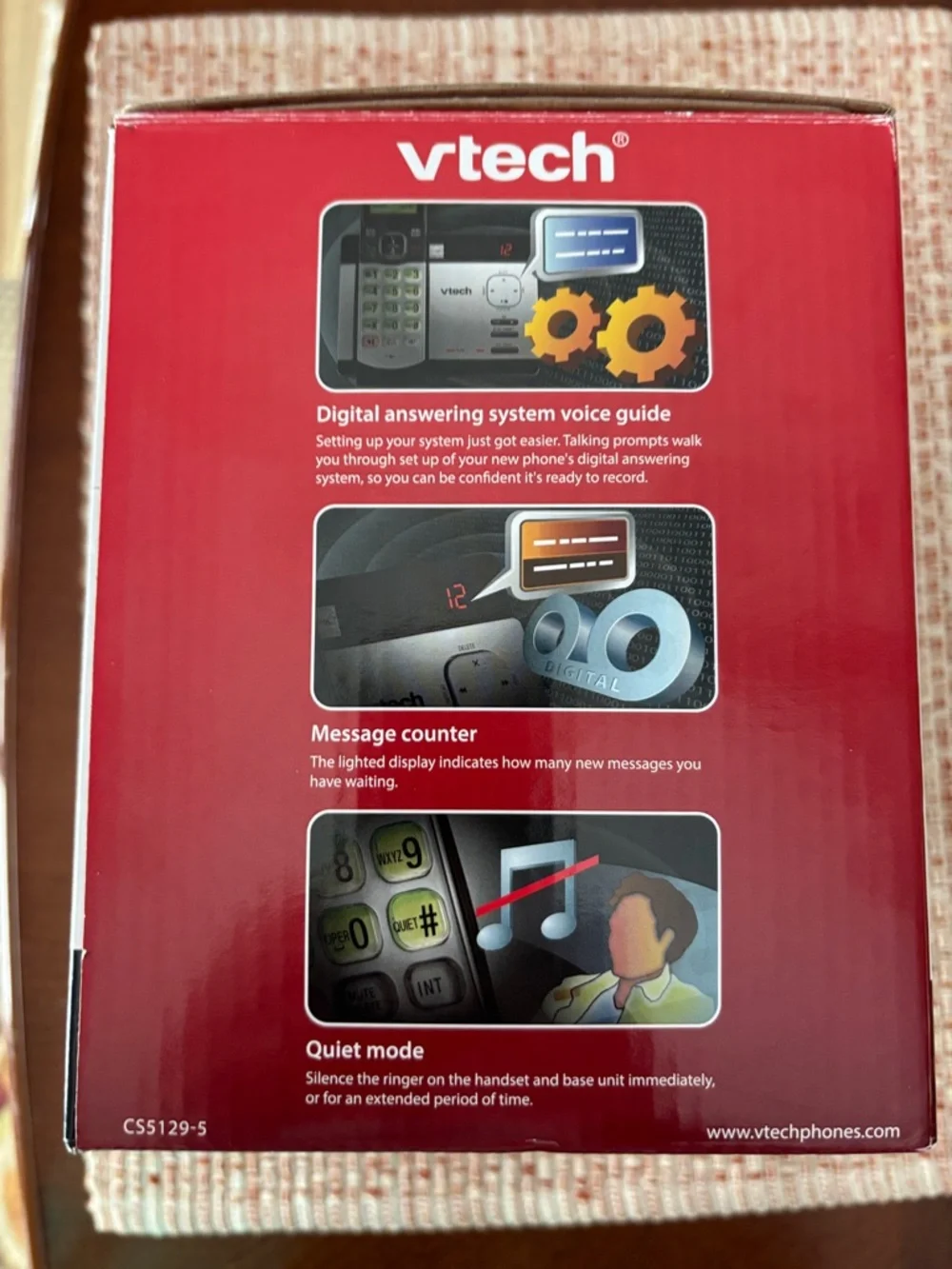 VTech 5-Handset Cordless Phone System DECT Home Phone NIB Black